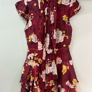 Alice + Olivia Burgundy and Black Dress